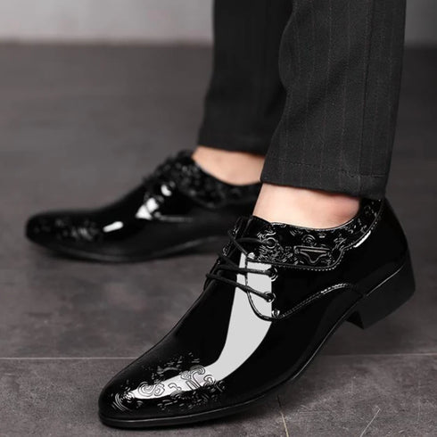 Elegant Lace-Up Brogue Oxfords for Men – Formal Dress Shoes Perfect for Weddings, Office Wear, and Special Occasions